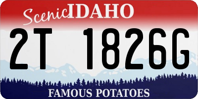 ID license plate 2T1826G