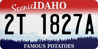 ID license plate 2T1827A