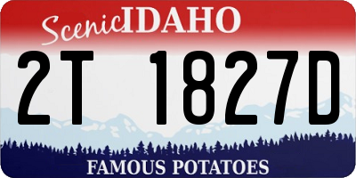 ID license plate 2T1827D