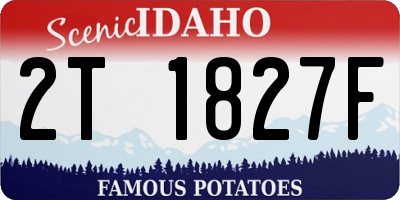ID license plate 2T1827F