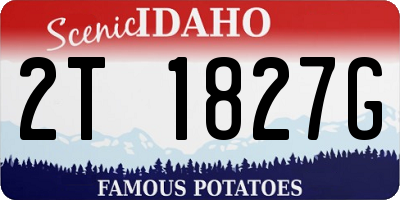 ID license plate 2T1827G