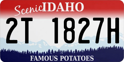 ID license plate 2T1827H