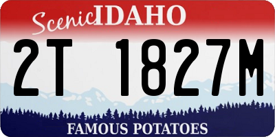 ID license plate 2T1827M
