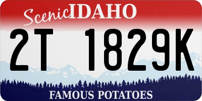 ID license plate 2T1829K