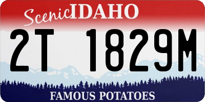ID license plate 2T1829M