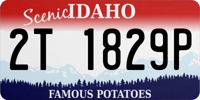 ID license plate 2T1829P