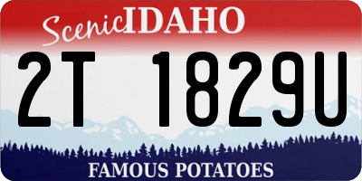 ID license plate 2T1829U