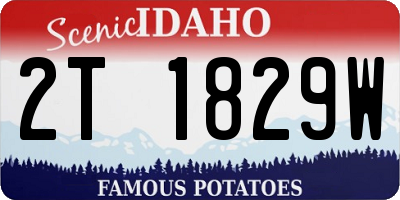 ID license plate 2T1829W