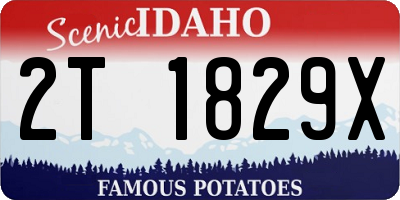 ID license plate 2T1829X