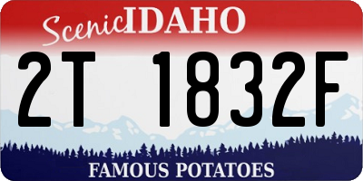 ID license plate 2T1832F