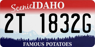 ID license plate 2T1832G