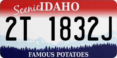 ID license plate 2T1832J