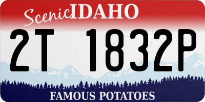 ID license plate 2T1832P