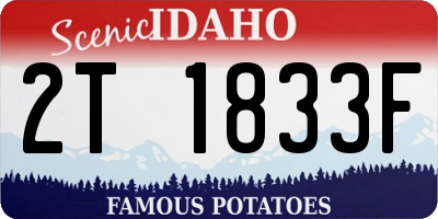 ID license plate 2T1833F