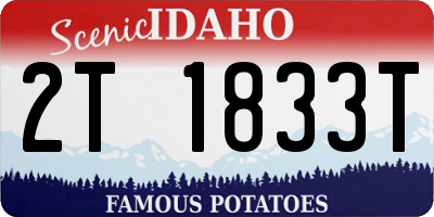 ID license plate 2T1833T