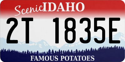ID license plate 2T1835E