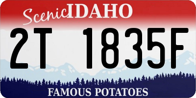 ID license plate 2T1835F