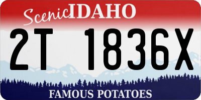 ID license plate 2T1836X