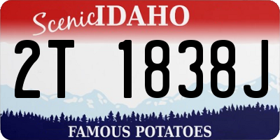 ID license plate 2T1838J