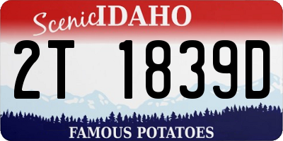 ID license plate 2T1839D