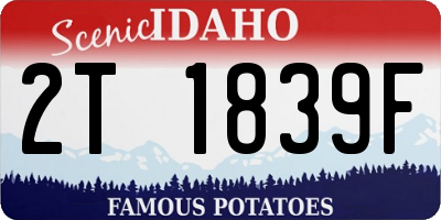 ID license plate 2T1839F