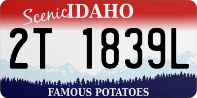 ID license plate 2T1839L