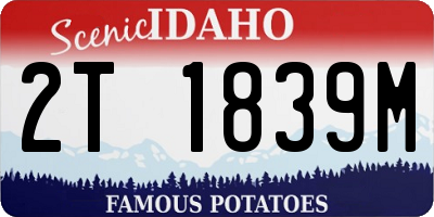 ID license plate 2T1839M
