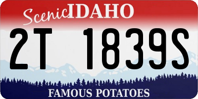 ID license plate 2T1839S