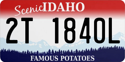 ID license plate 2T1840L