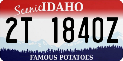ID license plate 2T1840Z