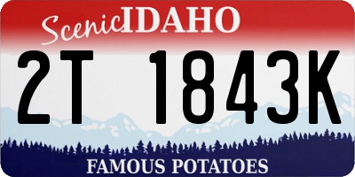 ID license plate 2T1843K