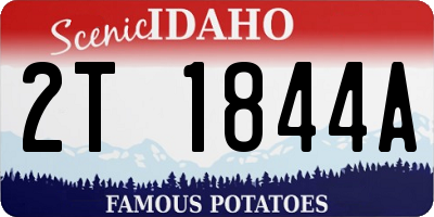 ID license plate 2T1844A