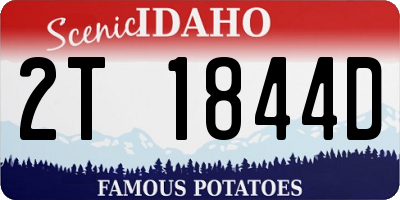 ID license plate 2T1844D