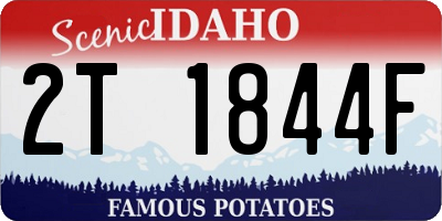ID license plate 2T1844F