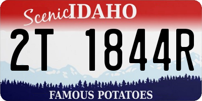 ID license plate 2T1844R