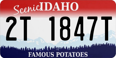 ID license plate 2T1847T