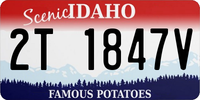 ID license plate 2T1847V