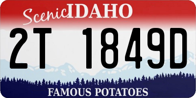 ID license plate 2T1849D