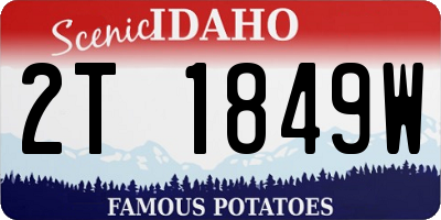 ID license plate 2T1849W