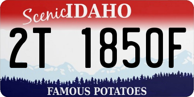 ID license plate 2T1850F