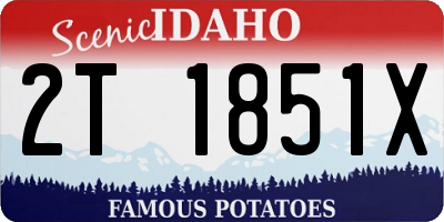 ID license plate 2T1851X