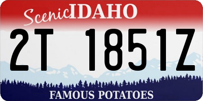 ID license plate 2T1851Z