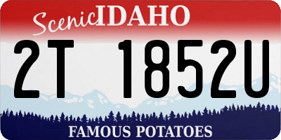 ID license plate 2T1852U