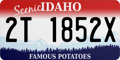 ID license plate 2T1852X