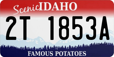ID license plate 2T1853A