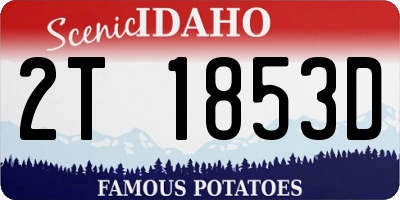 ID license plate 2T1853D