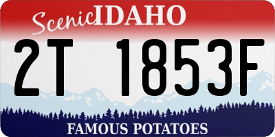 ID license plate 2T1853F