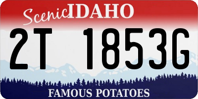 ID license plate 2T1853G