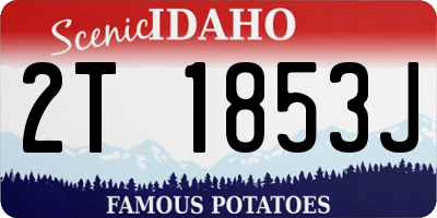 ID license plate 2T1853J