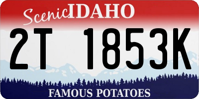 ID license plate 2T1853K